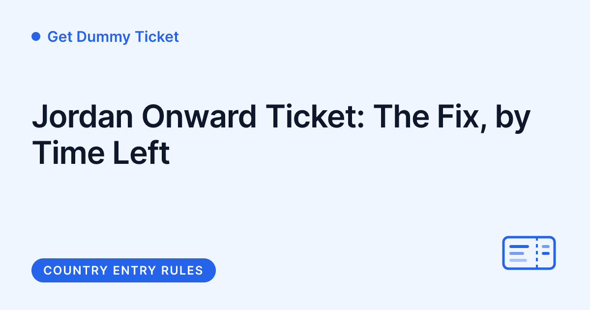 Get Dummy Ticket - dummy ticket fix for travelling to Jordan