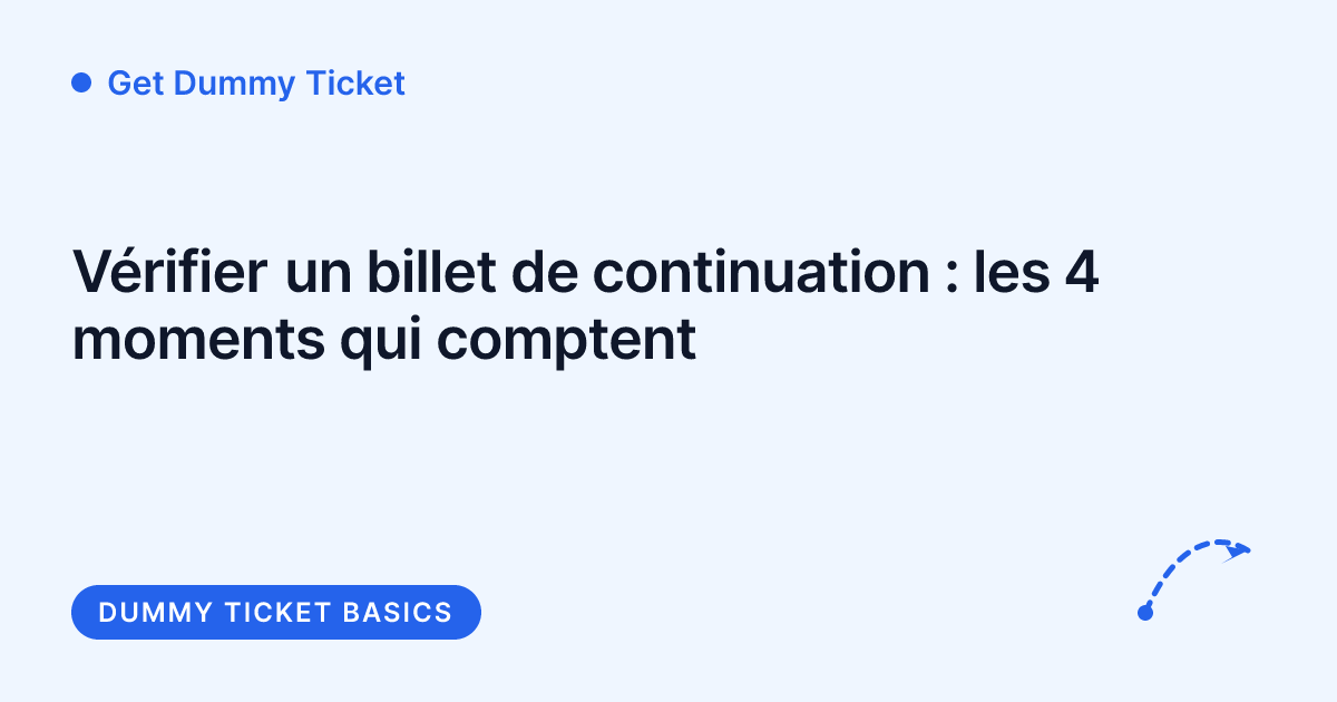 Get Dummy Ticket - vérifier le PNR d'un billet de continuation